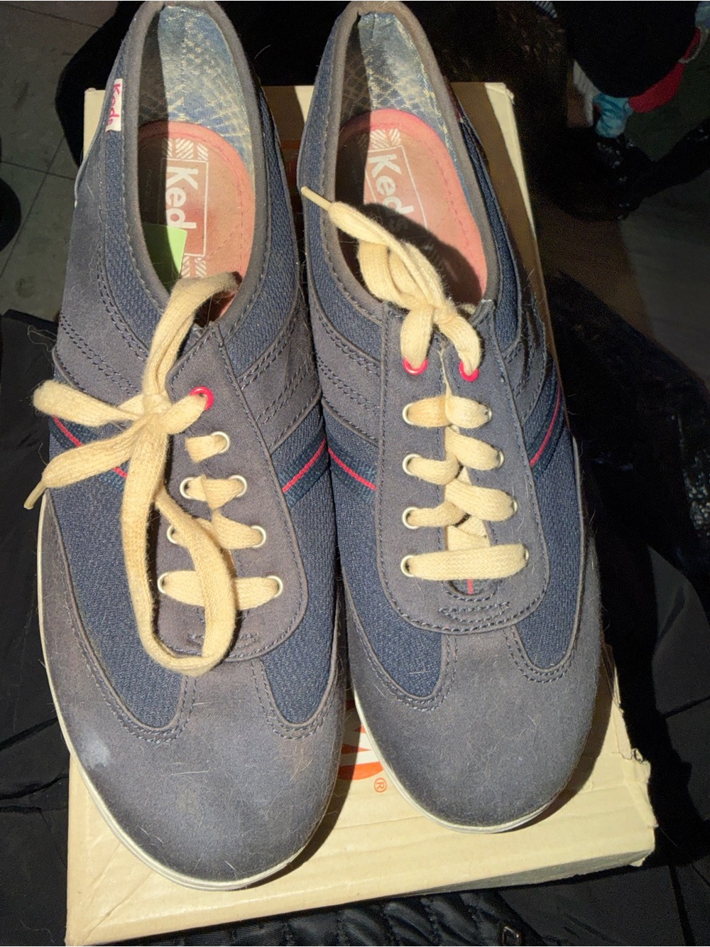 Keds Champion Navy Canvas Suede Sneakers Women’s Size 8.5 Lace-Up